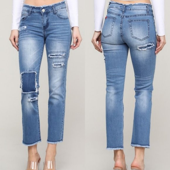 See and Be Seen Denim - See and Be Seen - Distressed Patch Jeans